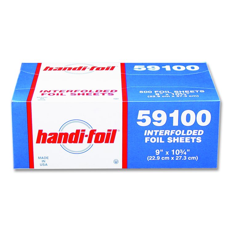 Interfolded Foil Sheets, 55 Gauge, 9 x 10.75, 500/Box, 6 Boxes/Carton