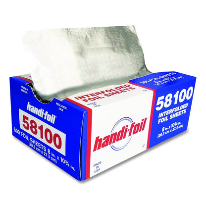Interfolded Foil Sheets, 55 Gauge, 8 x 10.75, 500/Box, 6 Boxes/Carton