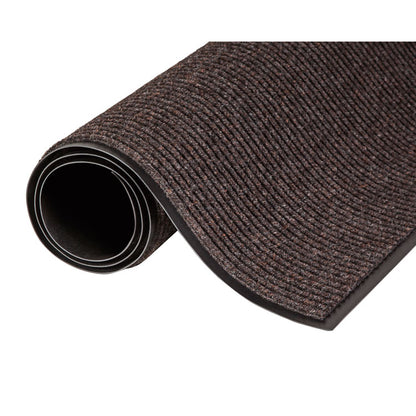 Needle-Rib Wiper/Scraper Mat, Rectangular, Brown Ribbed Surface, 36" x 10 ft