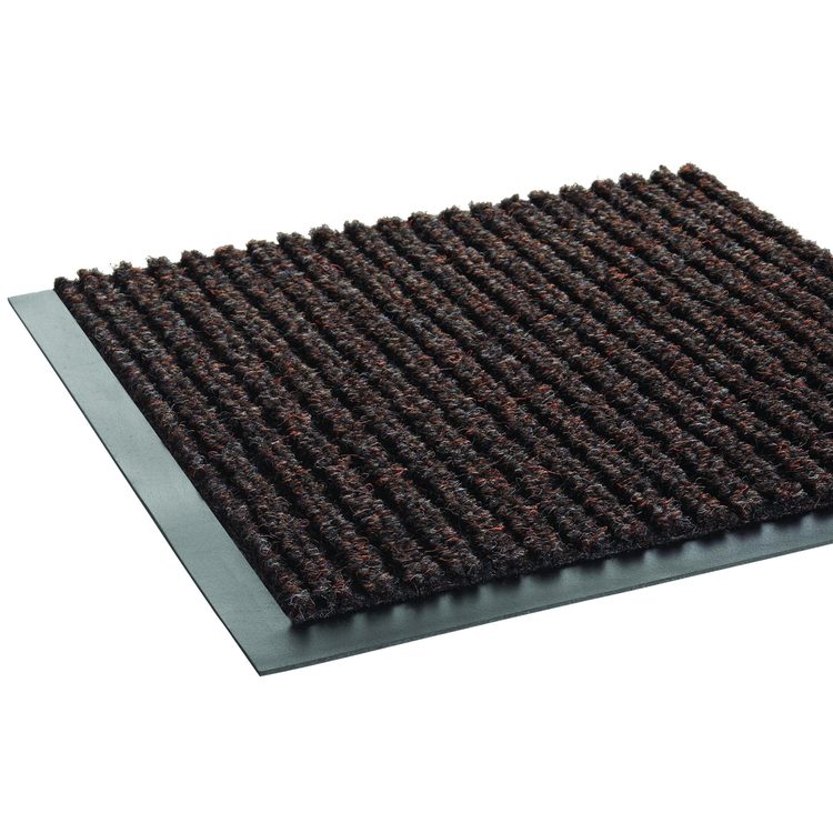 Needle-Rib Wiper/Scraper Mat, Rectangular, Brown Ribbed Surface, 36" x 10 ft