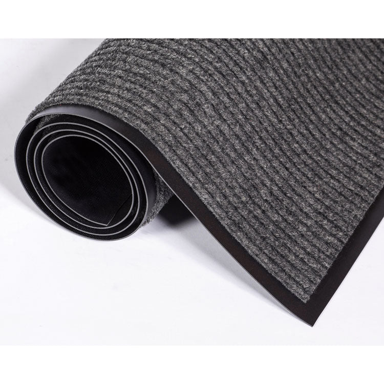 Needle-Rib Wiper/Scraper Mat, Rectangular, Gray Ribbed Surface, 36" x 10 ft