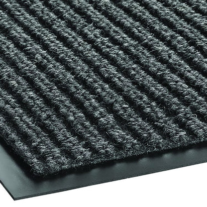 Needle-Rib Wiper/Scraper Mat, Rectangular, Gray Ribbed Surface, 36" x 10 ft