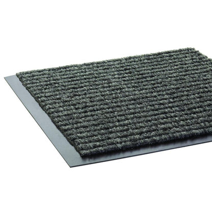 Needle-Rib Wiper/Scraper Mat, Rectangular, Gray Ribbed Surface, 36" x 10 ft