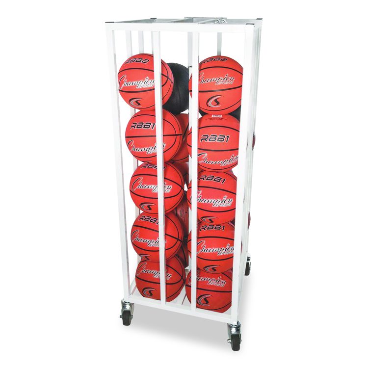 Deluxe Vertical Ball Cage, Fits Approximately 20 Balls, Metal, 20" x 20" x 48", White