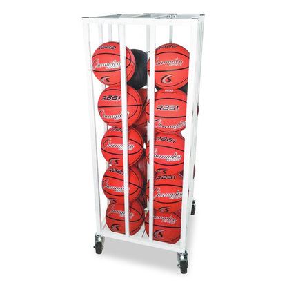 Deluxe Vertical Ball Cage, Fits Approximately 20 Balls, Metal, 20" x 20" x 48", White