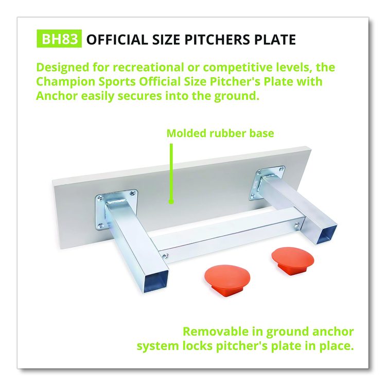 Official Size Pitcher's Plate with Anchor, 24" x 6"