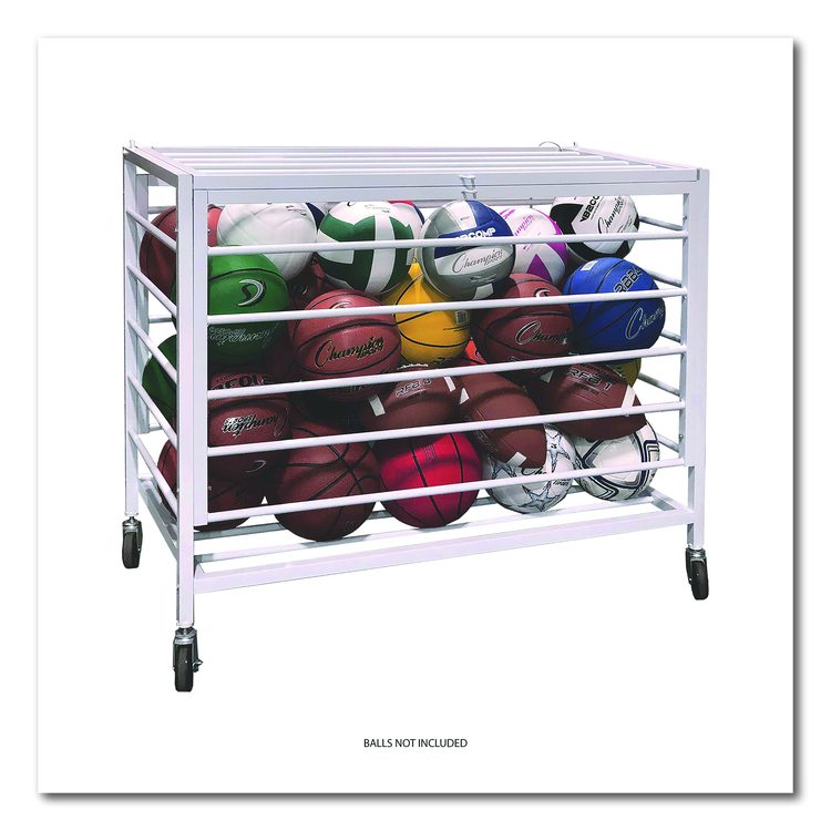 Economy Locking Ball Carrier, Metal, 264 lb Capacity, 23" x 45" x 32", White
