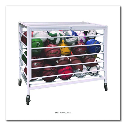 Economy Locking Ball Carrier, Metal, 264 lb Capacity, 23" x 45" x 32", White