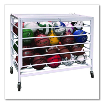 Economy Locking Ball Carrier, Metal, 264 lb Capacity, 23" x 45" x 32", White