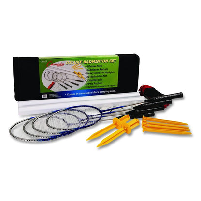 Deluxe Badminton Set, 20 ft Net with 4 Rackets, 2 Shuttlecocks