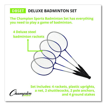 Deluxe Badminton Set, 20 ft Net with 4 Rackets, 2 Shuttlecocks