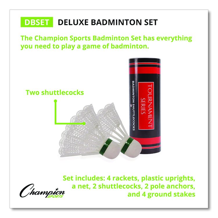 Deluxe Badminton Set, 20 ft Net with 4 Rackets, 2 Shuttlecocks