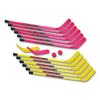 Indoor ABS Kids Hockey Set, 2 Pucks, 12 Sticks