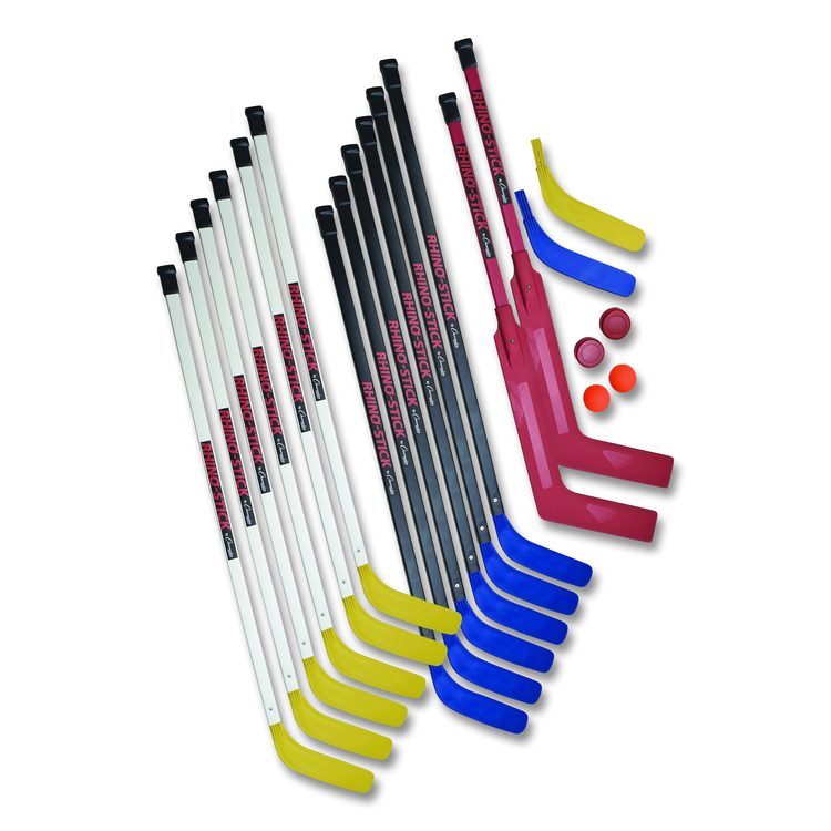 Indoor ABS Floor Hockey Set, 2 Pucks, 14 Sticks