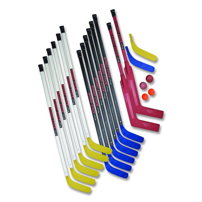 Indoor ABS Floor Hockey Set, 2 Pucks, 14 Sticks