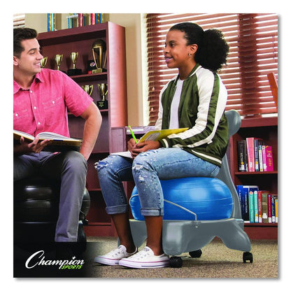 Kid's Ball Chair, Supports Up to 264 lb, 12.5" Seat Height, Blue Seat, Silver Base