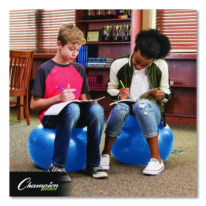 Kid's Ball Chair, Supports Up to 264 lb, 12.5" Seat Height, Blue Seat, Silver Base
