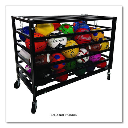 All Pro Lockable Ball Locker, Metal, 220 lb Capacity, 24 x 47 x 37, Black