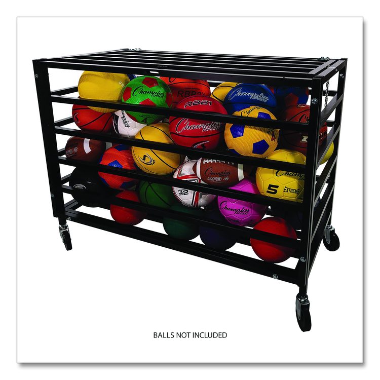 All Pro Lockable Ball Locker, Metal, 220 lb Capacity, 24 x 47 x 37, Black