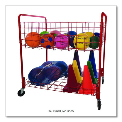 Back Ease Storage Cart, Metal, 176 lb Capacity, 30 x 43 x 45, Red