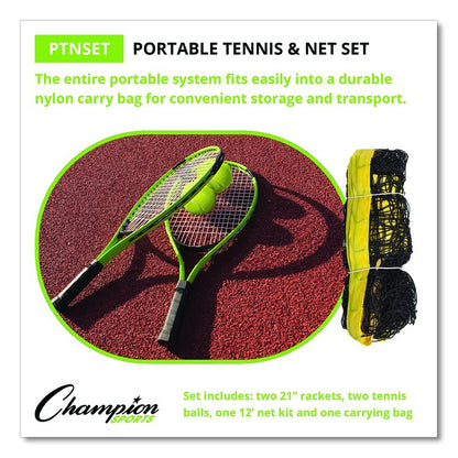 Tennis Net Set with 2 Rackets and 2 Tennis Balls