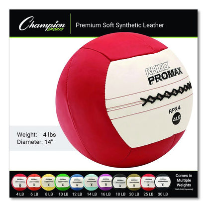 Rhino Promax Medicine Ball, 4 lb, Red