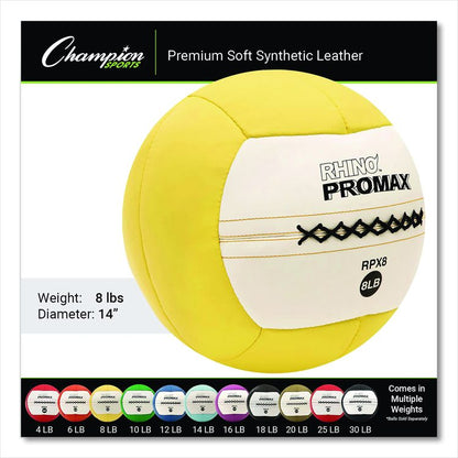 Rhino Promax Medicine Ball, 8 lb, Yellow