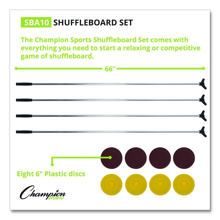 Shuffleboard Set, 4 Cues, 8 Pucks