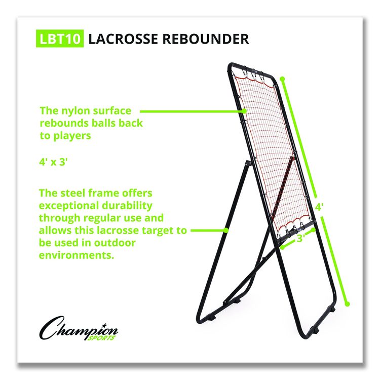 Lacrosse Ball Rebounder, 80" x 3 ft, 1.25" dia Frame
