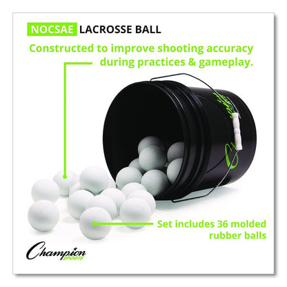 Bucket of Lacrosse Balls, Official Size, White, 36 Balls/Bucket