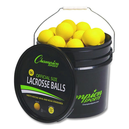 Bucket of Lacrosse Balls, Official Size, Yellow, 36 Balls/Bucket