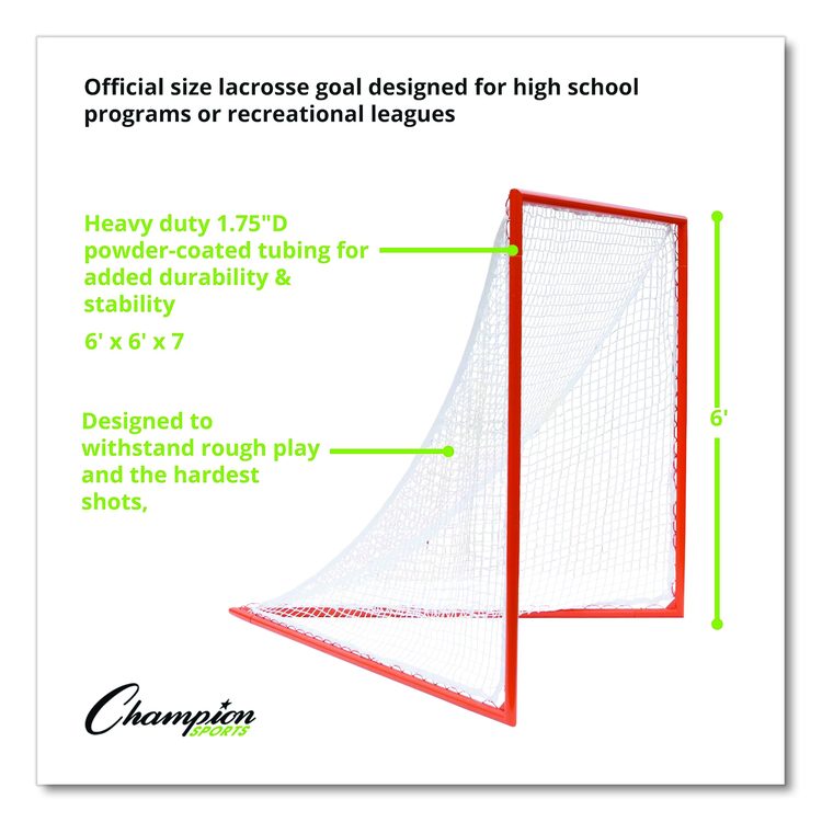 Pro High School Lacrosse Goal, 6 ft x 6 ft, 1.65" dia Frame
