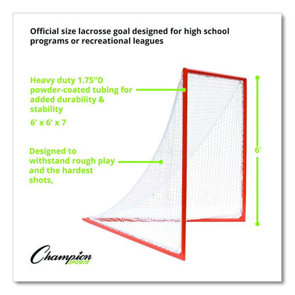 Pro High School Lacrosse Goal, 6 ft x 6 ft, 1.65" dia Frame