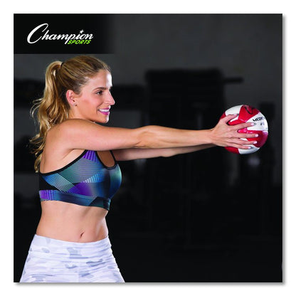 Rhino Leather Medicine Ball, 4 lb, Red/White