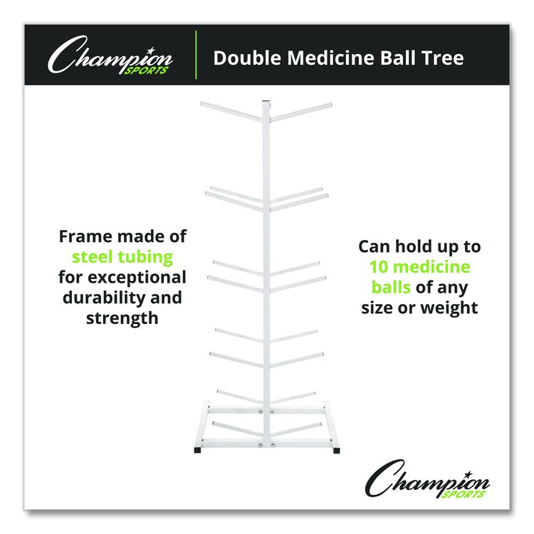 Double Medicine Ball Tree, 12" x 23" x 51", White