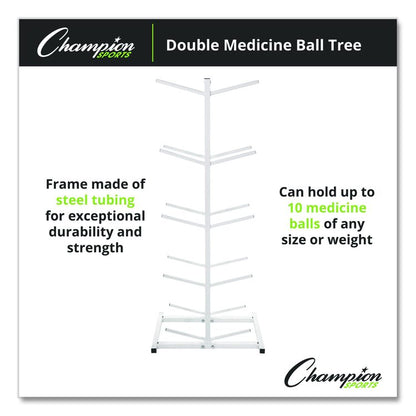 Double Medicine Ball Tree, 12" x 23" x 51", White