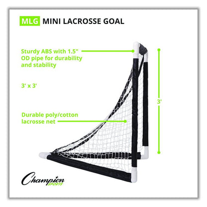 Mini Lacrosse Goal, 3 ft  x 3 ft, 1.5" dia Frame