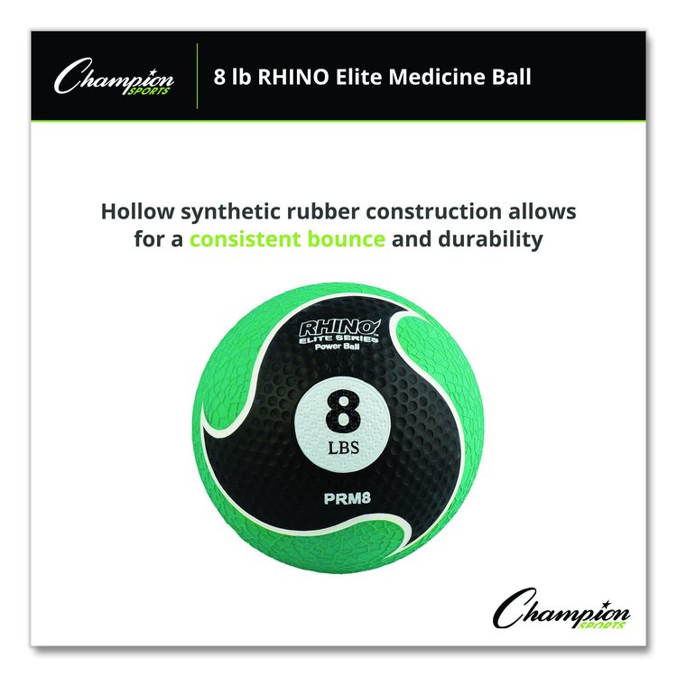 Rhino Elite Medicine Ball, 8 lb, Green