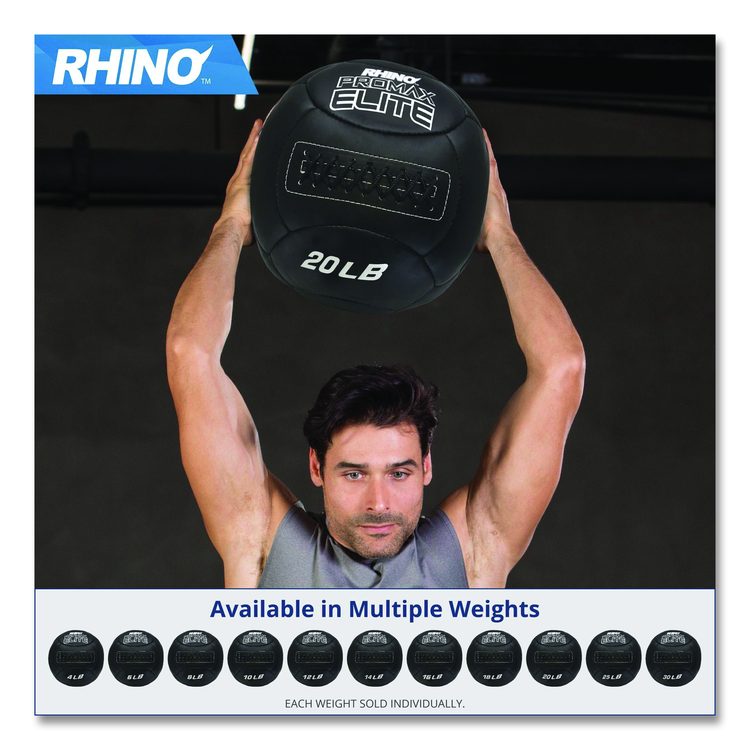 Rhino Promax Elite Medicine Ball, 12 lb, Black