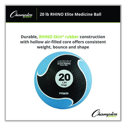 Rhino Elite Medicine Ball, 20 lb, Blue