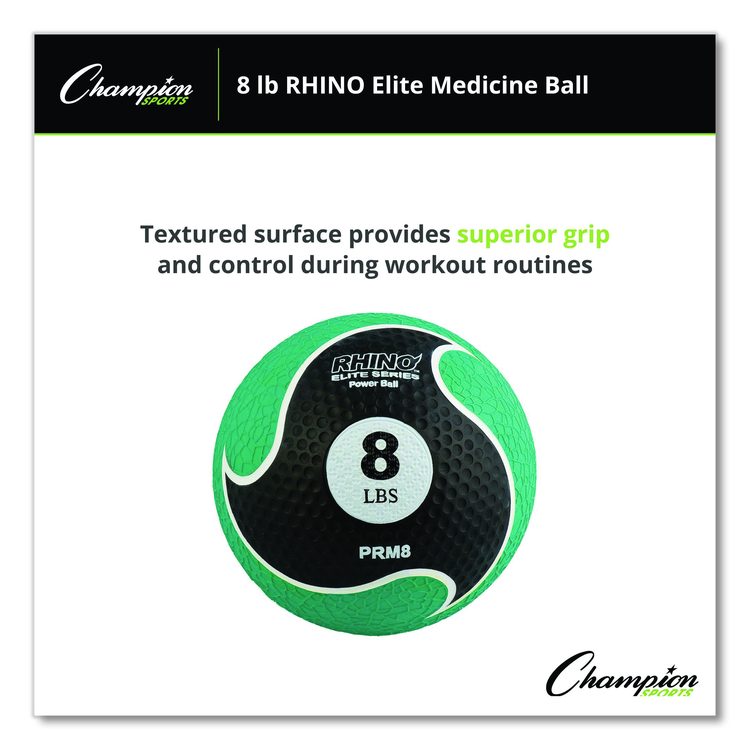 Rhino Elite Medicine Ball, 8 lb, Green