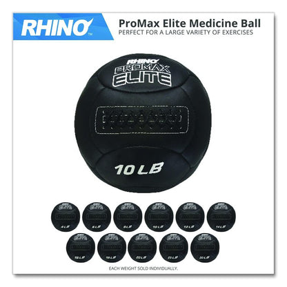 Rhino Promax Elite Medicine Ball, 6 lb, Black