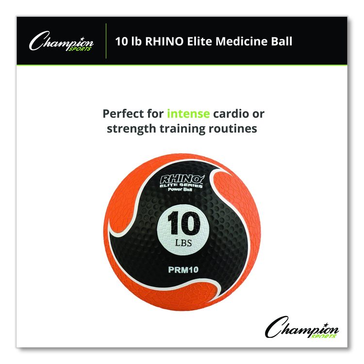 Rhino Elite Medicine Ball, 10 lb, Orange