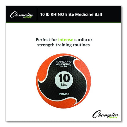 Rhino Elite Medicine Ball, 10 lb, Orange