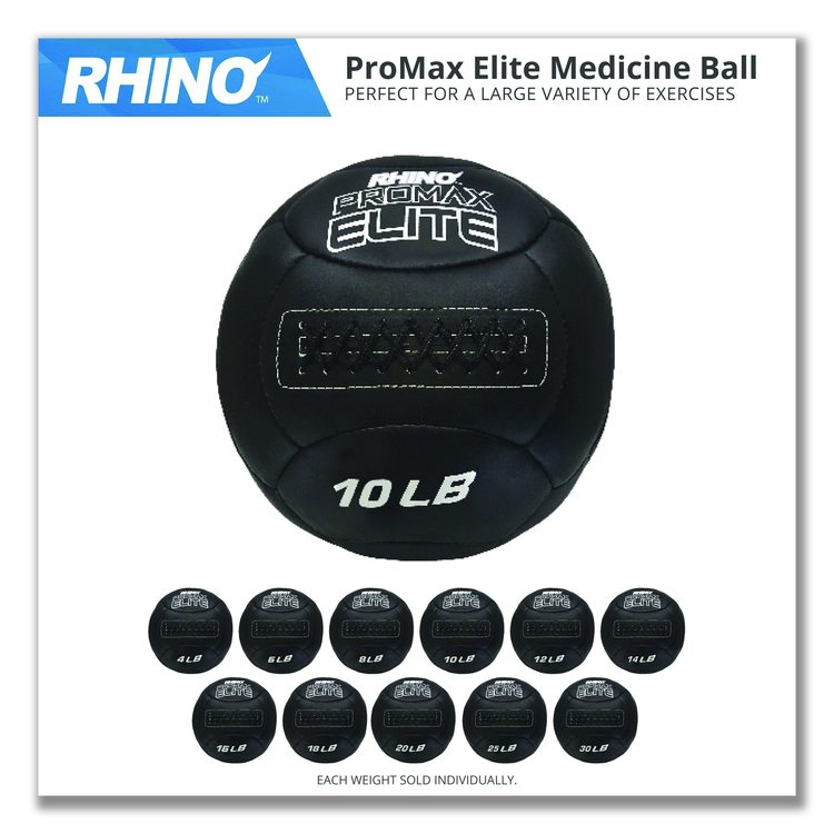 Rhino Promax Elite Medicine Ball, 25 lb, Black