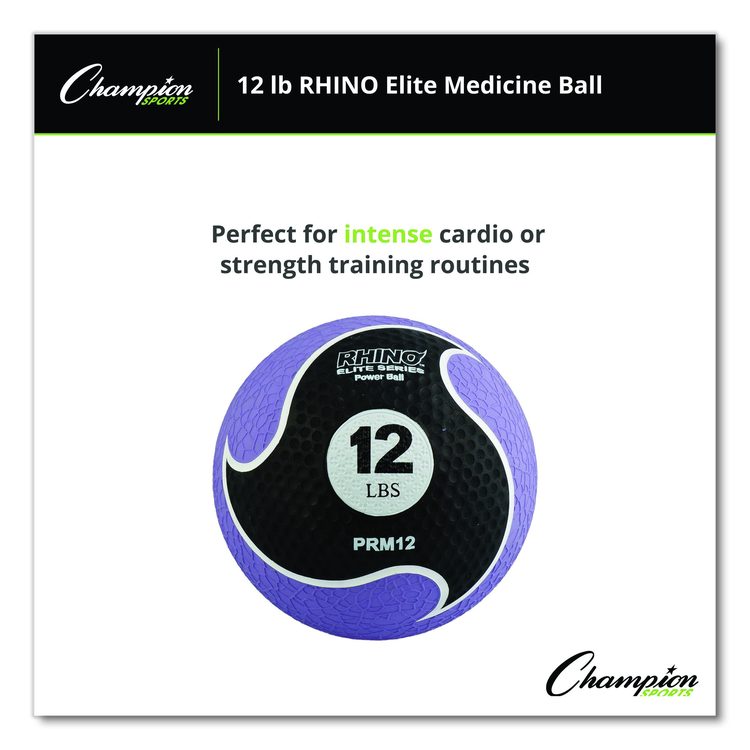 Rhino Elite Medicine Ball, 12 lb, Purple