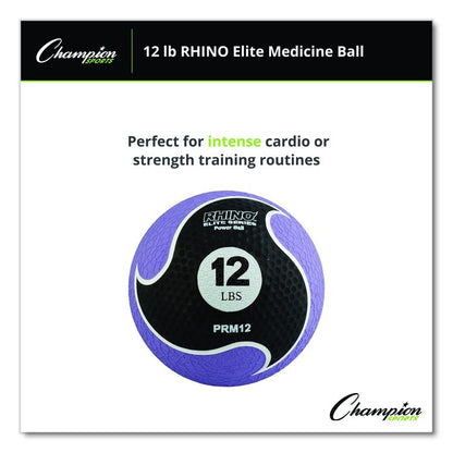 Rhino Elite Medicine Ball, 12 lb, Purple