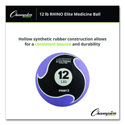 Rhino Elite Medicine Ball, 12 lb, Purple