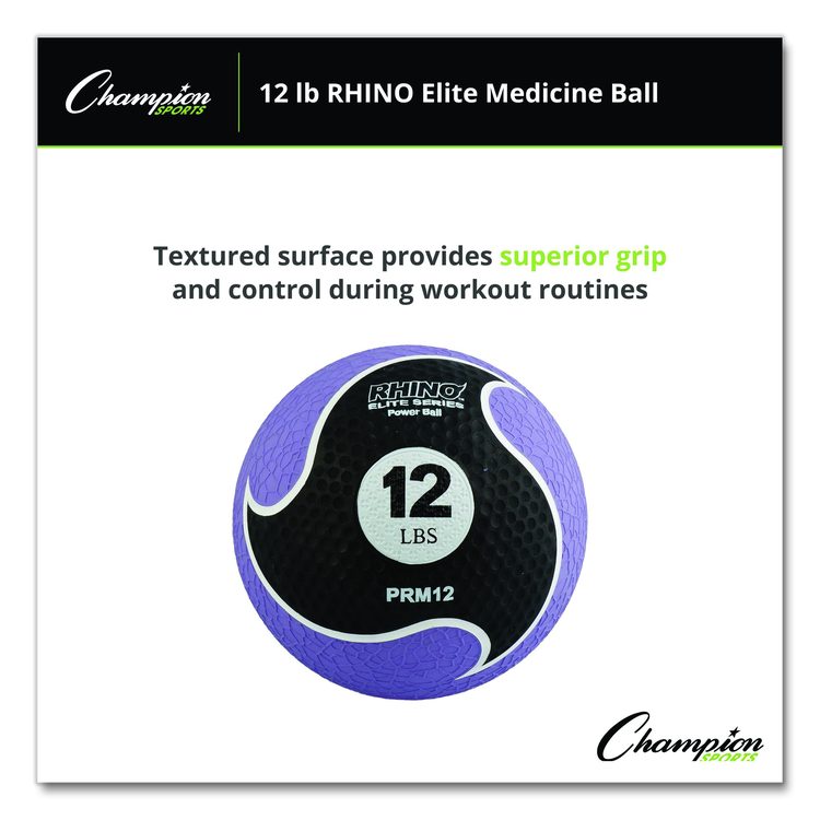 Rhino Elite Medicine Ball, 12 lb, Purple