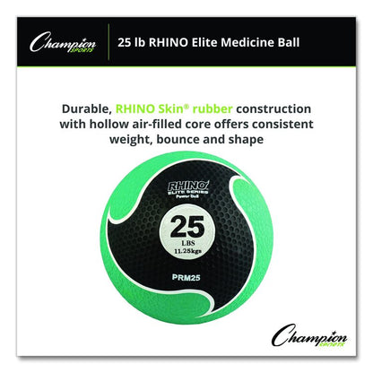 Rhino Elite Medicine Ball, 25 lb, Green